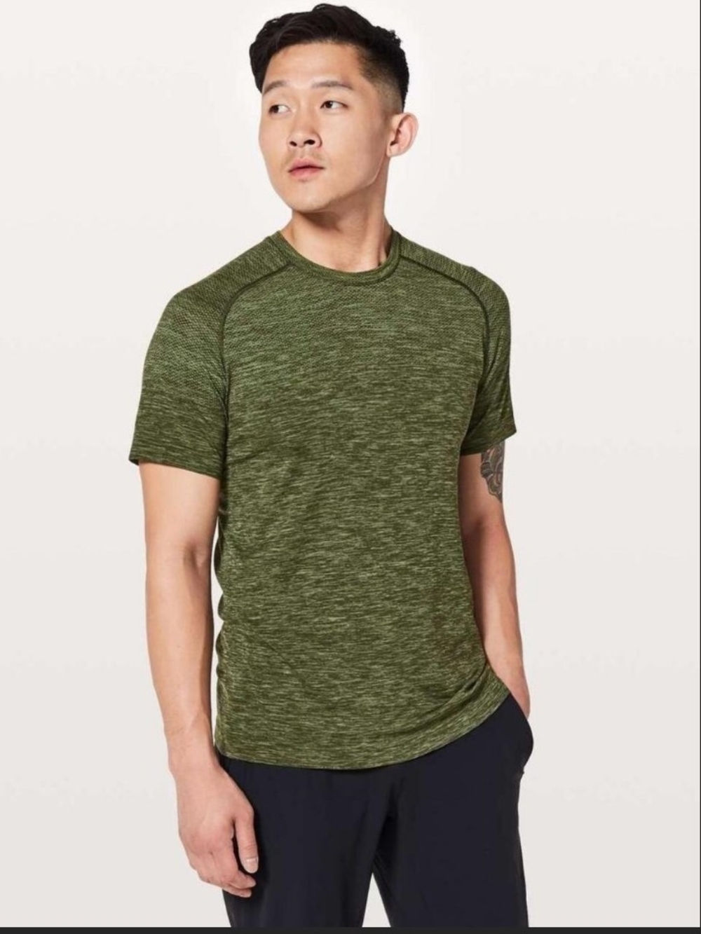 lululemon Green Metal Vent Tech Short Sleeve Stretch Your Head XL Shirt